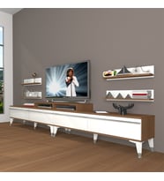 Decoraktiv Ekoflex 360R Mdf Silver Tv Ünitesi Tv Sehpası - Ceviz Beyaz (Beyaz - Kahverengi)