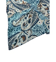 Emilya Fres Krep Leopar Desenli Eşarp 90x90 cm (Lacivert)