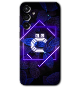 Galaxy S23 FE Kılıf HD Desen Baskılı Arka Kapak - Dark Neon Yaprak Ö Harfi