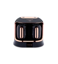 Korkmaz A861-04 Kahvekolik Deluxe Twin Kahve Makinesi Siyah-Rosegold