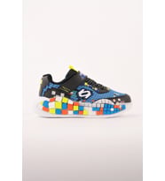 Muggo BLOCK Renkli Blok Tabanlı Cırtlı ve Bağcıklı Çocuk Sneaker Spor Ayakkabı (Mavi)