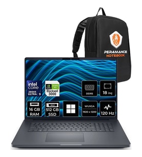 Dell Pro Max 18 Plus Core Ultra 9 285HX Rtx Pro 3000 Blackwell 12GB 16GB Ram 512GB SSD 18" Qhd+ 120Hz WIN11 Pro MB18250P470 Iş Istasyonu + Per4 Çanta