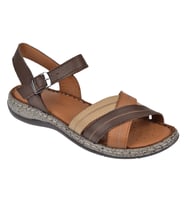 Castle Black Hakiki Deri Comfort Kadın Sandalet CB-22382 KAHVE MULTİ