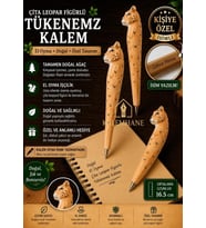 Kalemhane Kişiye Özel El Oyma İşçilik Özel Yapım Tükenmez Kalem Çita Figürlü