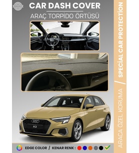 AUDİ A3 (2020+) Torpido Örtüsü Ön Göğüs Koruma Torpido Koruma Araca Özel Kaymaz Kolay Montaj