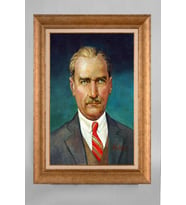 Çerçeveli Paspartulu Atatürk Tablo a579 (Gold)
