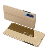 Xiaomi Mi 9 Uyumlu Aynalı Kapaklı Lüx Kılıf (Gold)