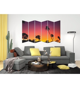 PALMİYE AĞAÇLARI GÜN BATIMI MDF TABLO-3135 MODEL-B