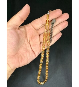ATEŞ KEHRİBAR TESBİH KAPSÜL KESİM BEJ RENGİ 11MM X 7MM T-535 (Çok Renkli)