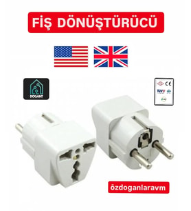 Universal Ingiliz Amerikan Fiş Çevirici Priz Dönüştürücü (Beyaz)