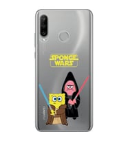 Huawei P30 Lite Uyumlu Sunger Bob Star Wars Desenli Şeffaf Telefon Kılıfı