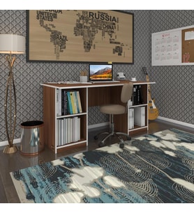 Kenzlife ofis masası pat morita cvz 75*170*60 raflı dolap çiftli şeritli bilgisayar çalışma masası (Karışık)