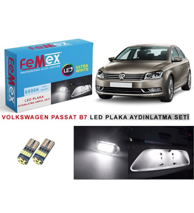 Volkswagen Passat B7 LED Plaka Aydınlatma Ampul Seti FEMEX Parlak Beyaz