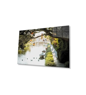 Ağaç Irmak Manzara Cam Tablo 4mm Dayanıklı Temperli Cam Tree River Landscape Glass Wall Art