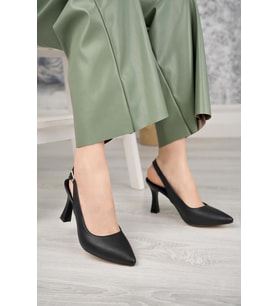 Nesil Shoes Tam 175 Siyah Topuklu Kadın Sandalet