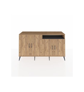 Kronos Konsol 6 Raflı 4 Kapaklı 176x59x99 Çam-Çam/Antrasit