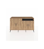 Kronos Konsol 6 Raflı 4 Kapaklı 176x59x99 Çam-Çam/Antrasit