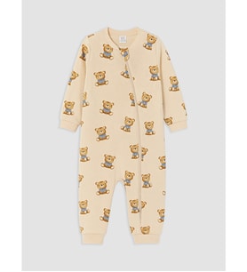 LCW baby Bej Bisiklet Yaka Erkek Bebek Uyku Tulumu