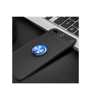 Apple iPhone 7 Plus Uyumlu Kılıf Zore Ravel Silikon Kapak (Siyah-Mavi)