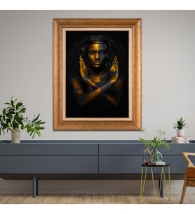 Altın Paspartulu Çerçeveli Tablo CV1097 (Gold)