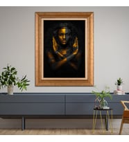 Altın Paspartulu Çerçeveli Tablo CV1097 (Gold)