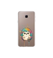 Samsung Galaxy J4 Core ile Uyumlu Splash Kirpi Tasarımlı Şeffaf Silikon Kılıf