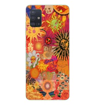 Samsung Galaxy A51 Uyumlu Vintage Kolaj Desenli Şeffaf Telefon Kılıfı
