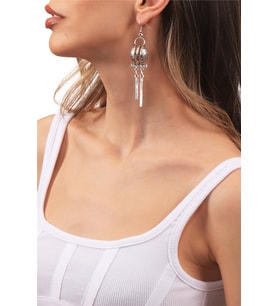 Kadın Antik Gümüş Kaplama Sallantılı Model Uğur Böceği Küpe
