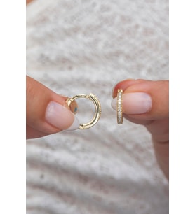 925 Ayar Gümüş Gold 15 mm Tamtur Halka Küpe