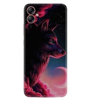Samsung Galaxy A04E Kılıf Resimli Desenli Baskılı Silikon Wolf and Moon 1380