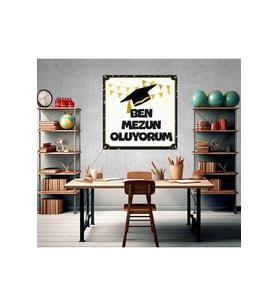 Mezuniyet - Ben Mezun Oluyorum Temalı Fotoğraf Panosu Branda 100x100