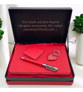 İsme Özel İmza Kalemi l Makyaj Aynası l Anahtarlık l Defter Hediye seti