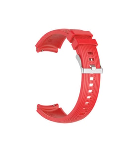 Samsung Galaxy Watch 46mm Uyumlu 22mm Kordon Silikon Çizgili Spor Yumuşak KRD-18 Kayış