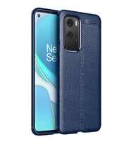 One Plus 9 Pro Kılıf Deri Görünümlü Slim Silikon (Lacivert)