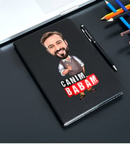 Babalar Gününe Özel  Karikatürlü Siyah Defter Kalem Seti 129