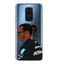 Xiaomi Redmi Note 9 Uyumlu Lewis Hamilton Desenli Şeffaf Telefon Kılıfı