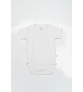 Organik Kruvaze Yarım Kol Body Bs17101 Beyaz
