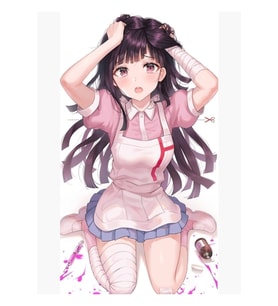 Hemşire Anime Kız Tablo Ahşap Poster Dekoratif