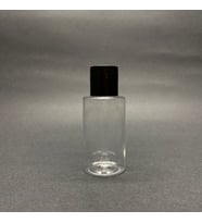 30 cc Şeffaf Pet Şişe - Siyah Sızdırmaz Kapaklı- 30ml Buklet Şişe- x 10 Adet (Karışık)