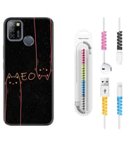 INFINIX Smart 4 5 6 Zero 8 S5 Pro Kılıf Kablo Koruma Spiral Silikon Meow 1657