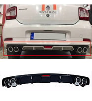 Renault Symbol 3 Siyah Difüzör 4 Krom Egzoz Görünümlü Difizör Arka Ek Body Kit 2013-2020