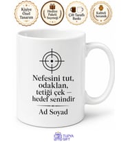 Atıcılık Sporcusuna Özel Hedefi Vuran Soğukkanlılık Temalı Kupa Bardak Hediye
