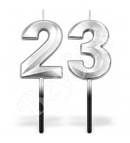 23 Rakam Mum Gümüş