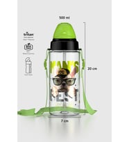 Renga Sonic Air Panda Desenli 500 ml Askılı Pipetli Tritan Çocuk Matara 912059 Pembe-Mint (Siyah-Yeşil)