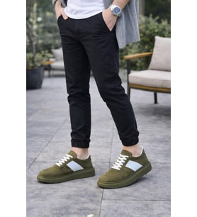 Lunex Erkek Bağcıklı Süet Günlük Spor Sneaker Ayakkabı - Taba - Beyaz