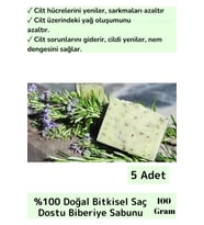 Özel Üretim %100 Organik Bitkisel Saç Dostu El Yüz Cilt Vücut Doğal Biberiye Sabunu 3 Adet