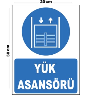 Metal Yük Asansörü 20cm x 30cm A4 Büyüklüğünde Uyarı Levhası Yönlendirme Tabelası