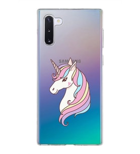 Samsung Galaxy Note 10 Kapak Unicorn Tasarımlı Şeffaf Silikon Kılıf
