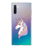 Samsung Galaxy Note 10 Kapak Unicorn Tasarımlı Şeffaf Silikon Kılıf