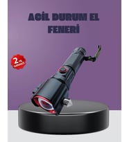 Güçlü Işıklı El Feneri Acil Durum Çekiç Ve Pusula